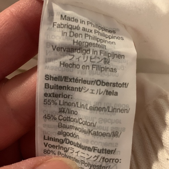 J Crew Factory Linen  & Cotton White Mini Shirt with Scalloped Hem Size 4 - Picture 4 of 4